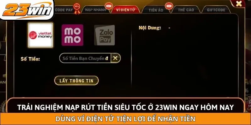 Dùng ví điện tử tiện lợi để nhận tiền