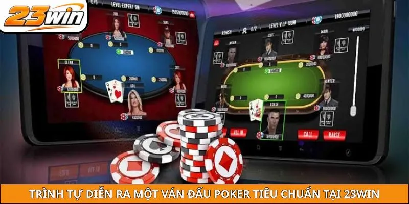 Trình tự diễn ra một ván đấu Poker tiêu chuẩn tại 23WIN